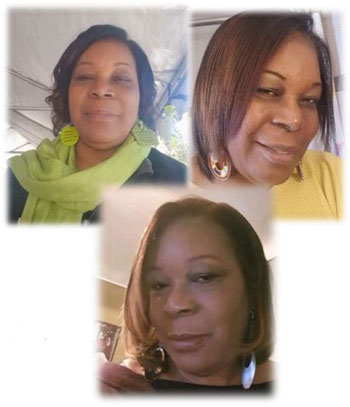 Three photos of Deborah Love owner of Just Jameen Products