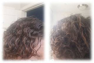 Photos of the curl I got in my hair using Frappe, and this is 3 days old!